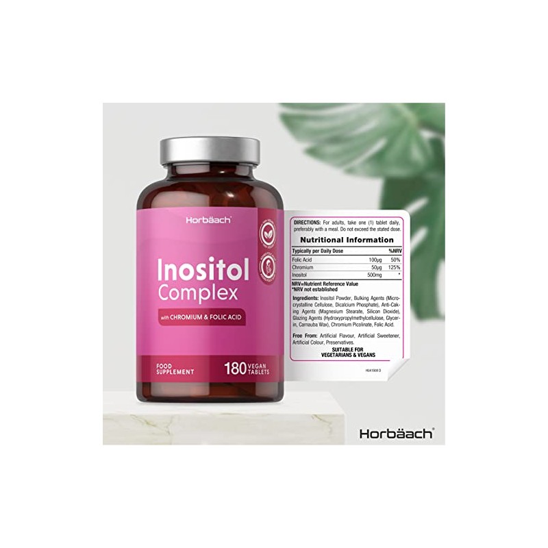 Inositol Tablets | Inositol Powder Complex | 180 Count |