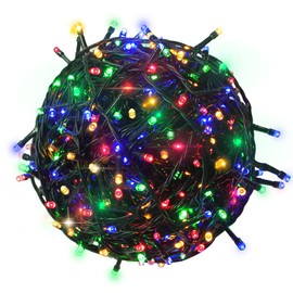 RPGT 200 LEDs 73ft Green Cable Clear Wire Fairy String Tree Twinkle Lights 8 Modes for Christmas Party, Outdoor, Garden, Wedding, Home Decoration (Multi Color)
