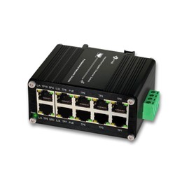 Industrial 8-Port 10/100/1000T 802.3at PoE+ 2-Port Compact Ethernet Switch, 10 Ports Mini Din Rail Mount Ethernet Switch, 48-57V DC Unmanaged Network Switch 20Gbps Switching Capacity