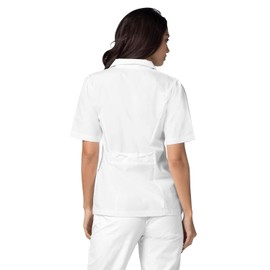 Adar Uniforms Universal Scrubs for Women - Lapel Collar Scrub Top - 605 - White - XS