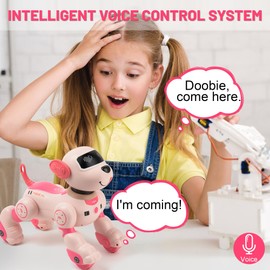Zreswap Voice&Remote Control Robot Dog Toy: Programmable Voice Robotic Puppy for Kids Smart Interactive Robot Dog Dancing Singing Stunt Animal Toy for Toddler Toys 3-8 Year Gift