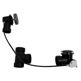 Westbrass Sch. 40 ABS 27 in. Cable Drive Bath Waste, Matte Black, D50A27-62