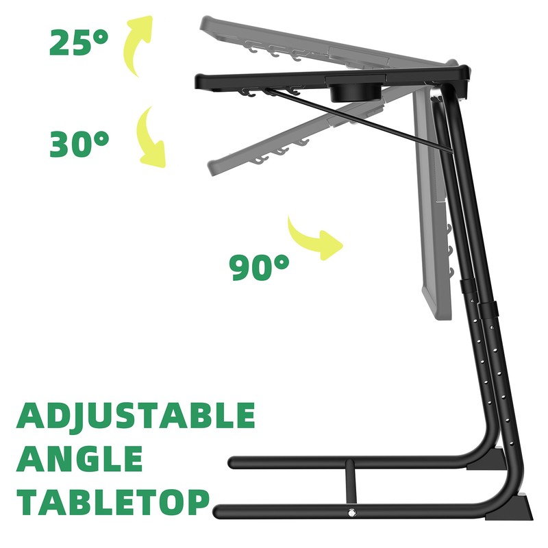 Adjustable TV Tray Table for Breakfast & Dinner - Black