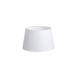 QAZQA Linen Shade Round 25cm DS E27 Linen White, Round oblique Hanging shade ,Standing Shade