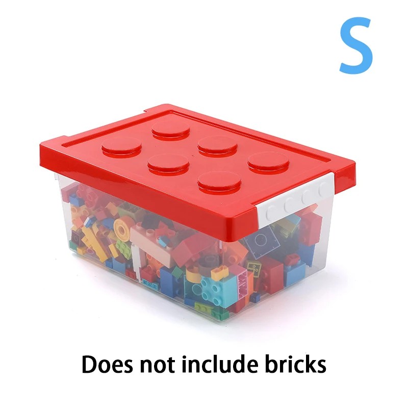 Building Blocks Storage Box for Kids - Transparent Stackable Organizer