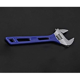 BE-TOOL Lightweight Adjustable Wrench with Soft Grip and 24mm Jaw Capacity for Plumbing Car Maintenance Repair, blue