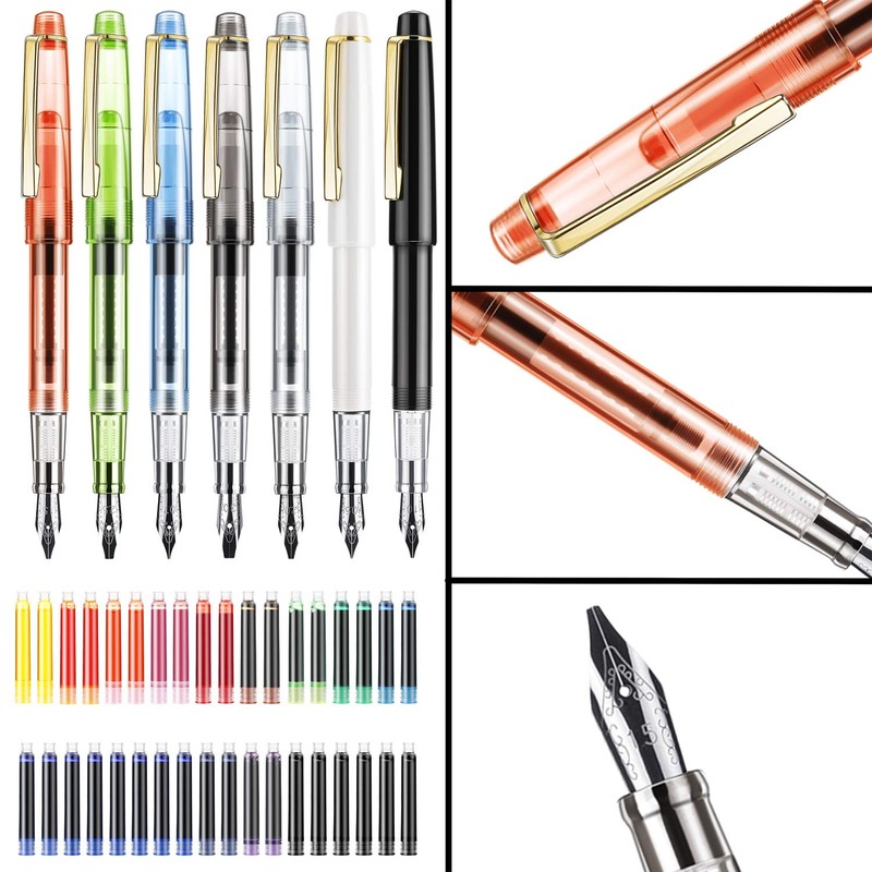 GC QUILL Calligraphy Set Fountain Pens 7 Different Size Nibs