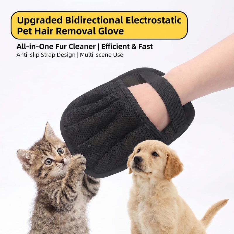 Pet Hair Removal Glove, Dog Hair Remover for Cats &