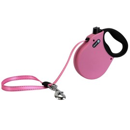 Alcott Adventure Retractable Reflective Belt Leash, 16' Long, Large, Pink