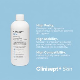 Clinisept Skin Hypochlorous Acid 490 ml – Hochreine Hypochlorsäure mit Pumpe – Professionelle Hautreinigung vor und nach Kosmetischen Behandlungen – Alkoholfrei, für Sensible Haut