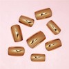 Gold Press on Nails Chrome Metal Fake Nails Glossy Mirror