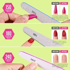 Teenitor 12pcs Nail Files and Buffers, Nail File Nail Buffer Block for Women, Emery Boards for Nails Nail Buffer and Shine Kit, Fingernail Files 100/1
