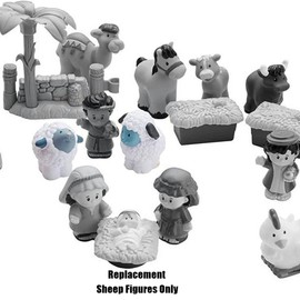 Replacement Parts for Little-People Christmas Nativity Playset - Replacement 2 Sheep Figures ~ Works with FPT07, DPX53, J2404 and Many Other Sets