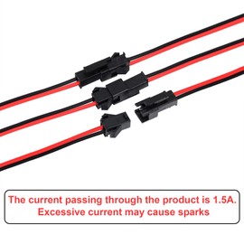 22 AWG 2 Pin Plug Male and Female Connector Adapter with 135 mm Electrical Cable Wire for LED Light, 20 Pairs