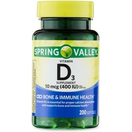 Vitamina D3 400iu 200 mini capsulas blandas 400IU Spvalley
