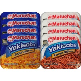 Maruchan Yakisoba Variety, 4 of each Flavor (Pack of 8), Cheddar Cheese & BBQ
