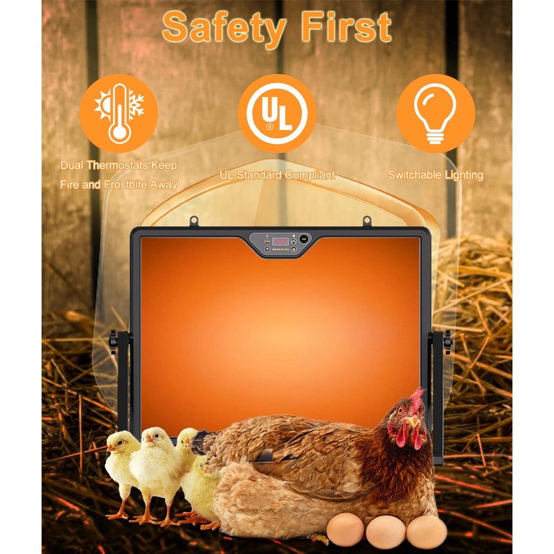 2025 Smart Chicken Brooder Coop Heater Radiant Heat Panel Built-in