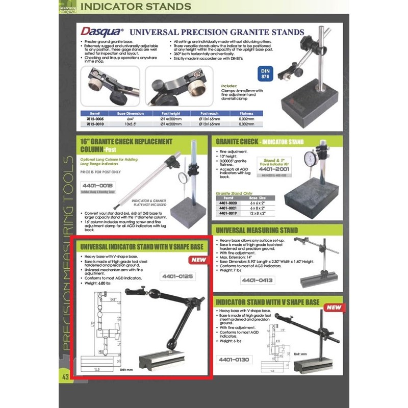 HHIP 4401-0125 Universal Indicator Stand with V-Shape Steel Base