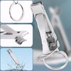 【Anti-Splash Design】 Ergonomic Stainless Steel Nail Clippers with Built-in Catcher