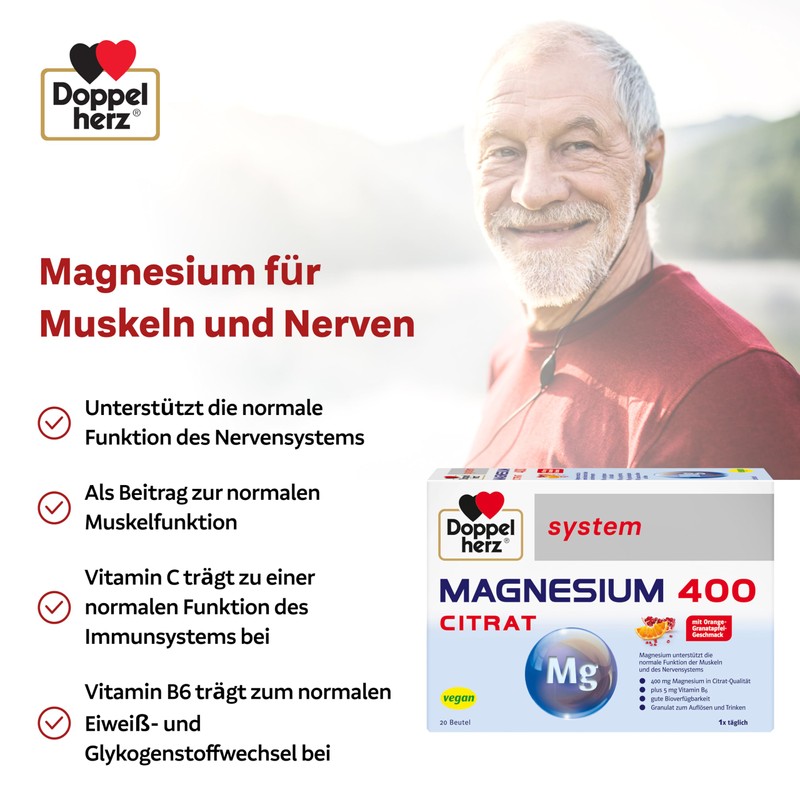 Doppelherz System Magnesium 400 Citrate - Magnesium as a Contribution