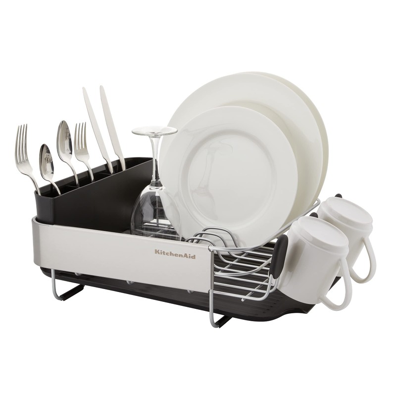 KitchenAid Compact, Space Saving Rust Resistant Dish Rack with Removable