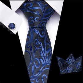 TYXHXTF Men Tie Set with Pocket Square, Cufflinks and Gift Box, Mens Tie and Lapel Pin Necktie Set for Wedding Party Business Formal