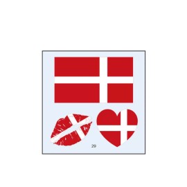 Danish Flag 4 Packs 12 PCS Kingdom of Denmark Flag Tattoos Danish Dannebrog Party Favors