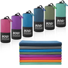 BOGI Microfiber Towel 2 Pieces Quick Dry Soft Lightweight Fitness Towel Super Absorbent and Ultra Compact Microfiber Towel for Beach Sports Swimming Gym Yoga Camping