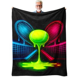Neon Tennis Drip Gift Throw Blanket – Court Themed Room Decor for Couch & Dorm, Coach/Captain, Senior Night, 50'' x 60'', Tennis Gifts for Women & Men, Christmas, Mother's Day, Birthday
