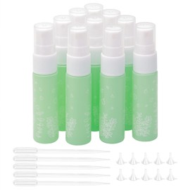 Ellbest 10pcs 10ml Refillable Glass Spray Bottles Flower Printed Spray Sample Vials with 10 Funnels and 5 Droppers, Pink