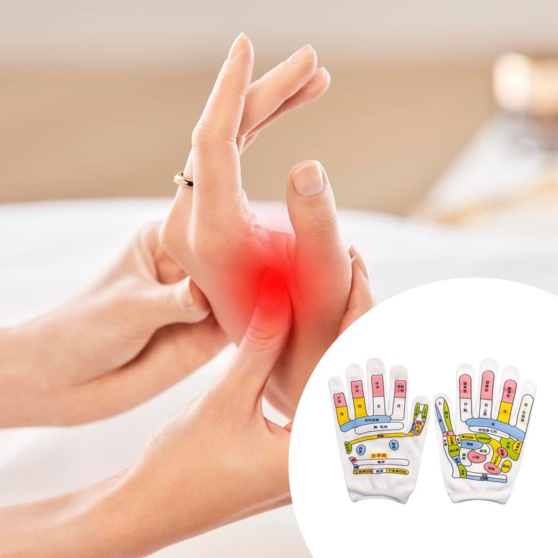 Hand Pressure Point Gloves Palm Massage Equipment (Moves)