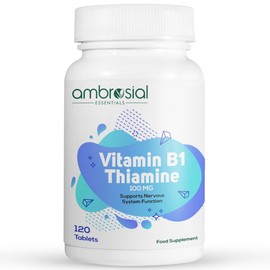 Ambrosial Vitamin B1 Thiamine 100mg - High Strength Vitamin B1 Thiamine for Heart, Immune System, Psychological Function, and Energy Yielding - 120 Tablets