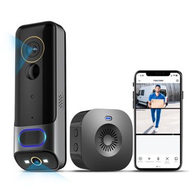 Dual Camera Video Doorbell Wireless Doorbell Camera with Chime, Security Camera for Front Door Video Doorbell with Camera, No Monthly Fee, 2K with HDR