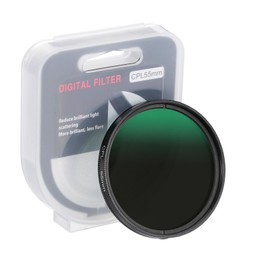 PATIKIL 55mm Circular Polarizer Filter, Camera Lens Filter Slim Optical Glass with Len Cap for Video Vlog Portrait Photography, Black