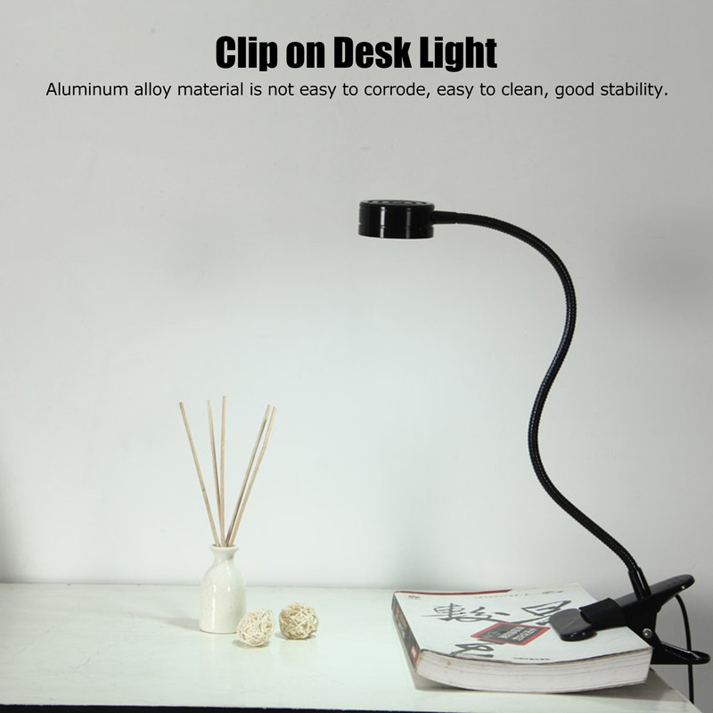 USB Desk Lamp 360° Angle Adjustable Clip On Gooseneck Reading