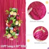 FOTSHARER Cheesecloth Fabric Table Runner 13FT Hot Pink Gauze Table