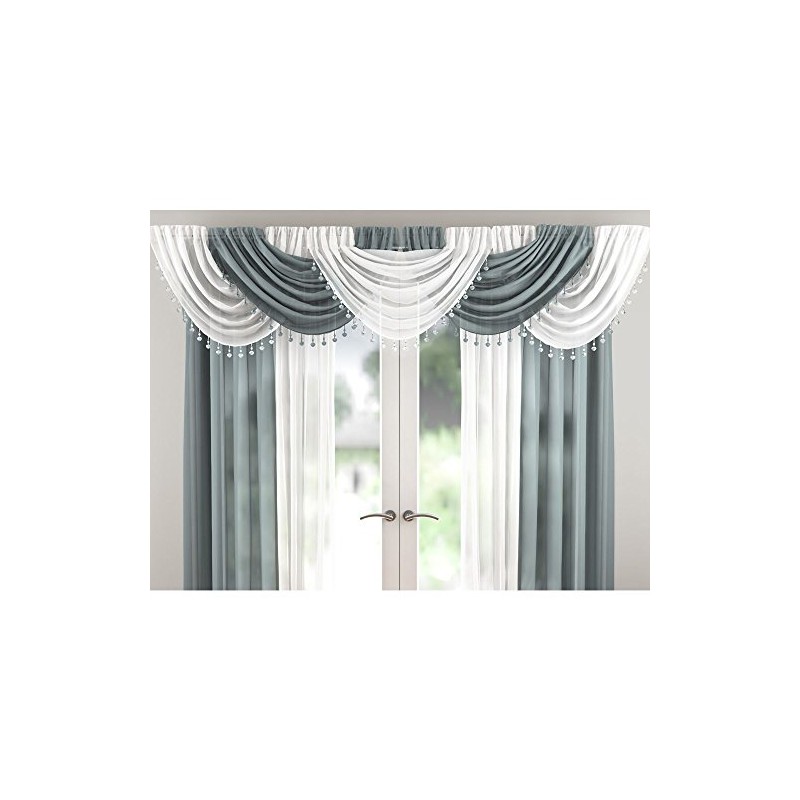 Tony's Textiles Millie Voile Swag - Silver Grey (Standard)