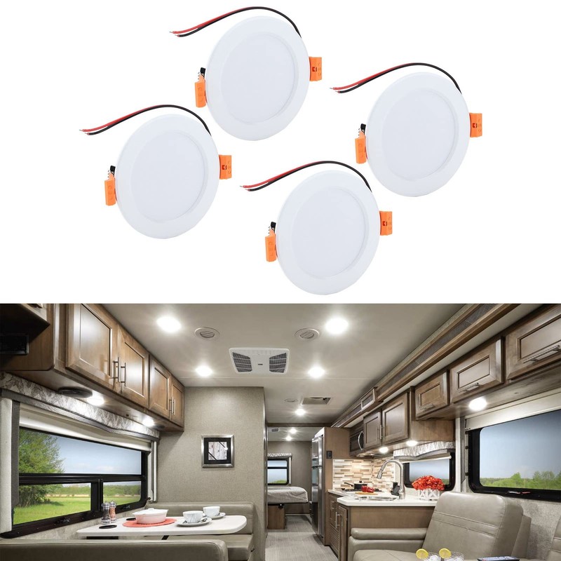Leapiture 4 Pcs 4in RV Ceiling Domelight, DC 12V RV