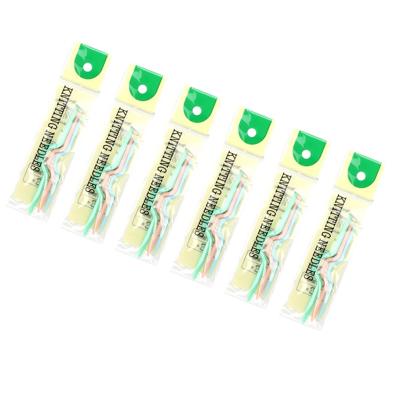 150Pcs Knitting Cable Needles 3 Sizes Smooth Durable Crooked Needle