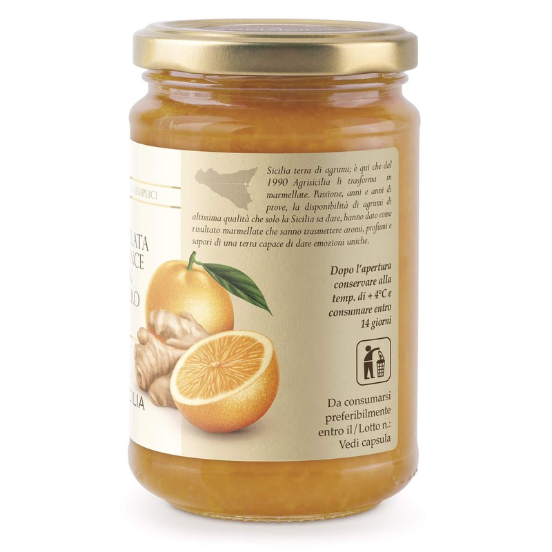 Agrisicilia Marmellata di arance con zenzero, con arance Siciliane, dal