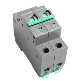 shengbowi DC Circuit Breaker DC Isolator Switch 2P 500V 32A for Photovoltaic Systems Thermal Magnetic Trigger 35mm DIN Rail Mount PV Solar System