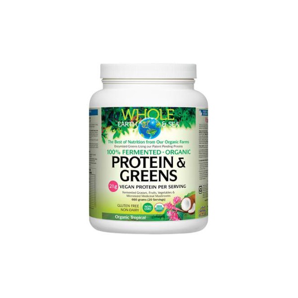 Natural Factors Whole Earth & Sea Pure Food Fermented Organic Protein & Greens (Organic Tropical) - 660g