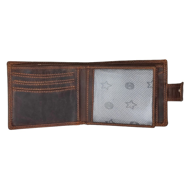 MORUCHA Wallets Men Anti-Theft RFID Blocking Genuine Distressed Hunter Leather