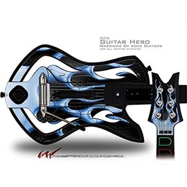 Metal Flames Blue Decal Style Skin - fits Warriors Of Rock Guitar Hero Guitar (GUITAR NOT INCLUDED)