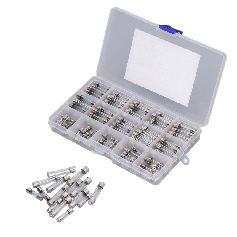 150Pcs Glass Fuses Alloy Tube Fuse Assorted Kit for Household