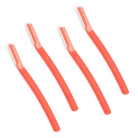 ChaosssCo Facial Fuzz-Free Razor, Eyebrow Trimmer Professional Exfoliating Dermaplaning Tool, Peach Fuzz Shaver and Multipurpose Home Skin Care for Women (Pack of 4, Orange)