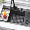 Brovy Black Silicone Sink Mats,17.6''x 11.6'' Silicone Sink Protector for