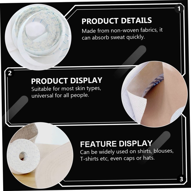 TOVINANNA 3 Rolls Sweat Absorbing Pads for Hat Collar Sweat