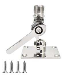 HYS VHF Marine Antenna Mounts, Heavy-Duty 316 Stainless Steel Ratchet Antenna Mount W/Handle for Boat Marine Antenna