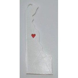 DELAWARE STATE OUTLINE DOVER RED HEART ORNAMENT HOLIDAY CHRISTMAS USA PR244-DE